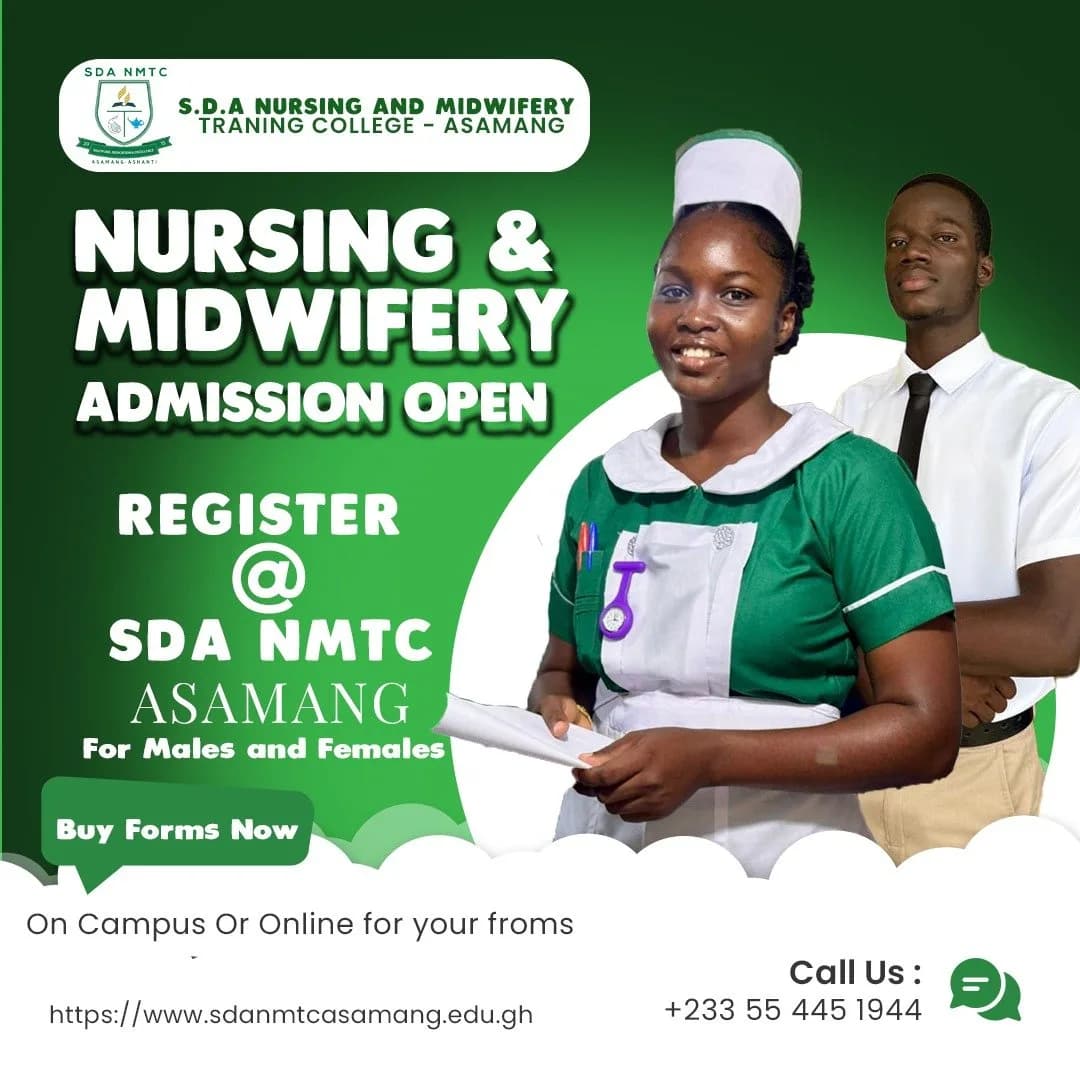 SDA NMTC Nursing and Midwifery Admission Poster
